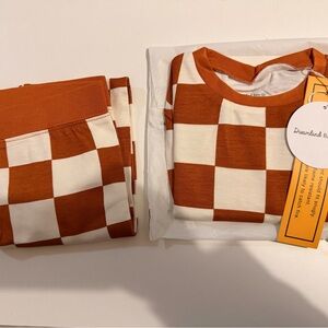 4T Bamboo Rust Checkered Pajama Set Dreamland Baby